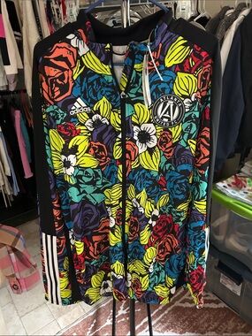 adidas Black Multicolor Floral Bomber Jacket